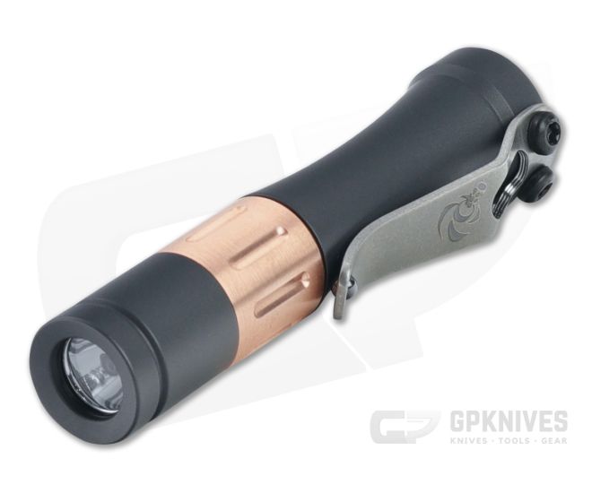 Laulima Metal Craft Hoku Short Smooth Sniper Gray Cerakote Titanium Copper Straight Groove Led Flashlight - LMC-LMC023