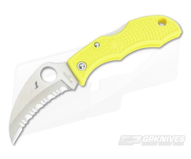 Spyderco Ladybug 3 Salt Hawkbill Serrated H1 Yellow FRN LYLS3HB - SP-LYLS3HB