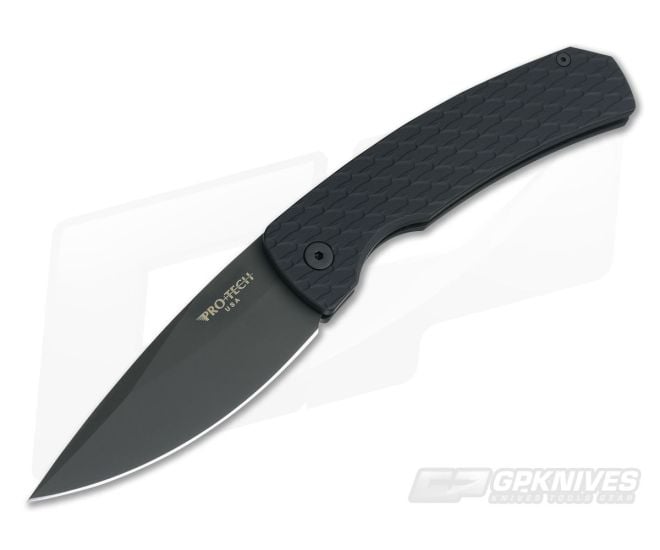 Protech Magic 2 Whiskers Scale Release Feather Texture Automatic Black DLC 154CM M2607 - PT-M2607