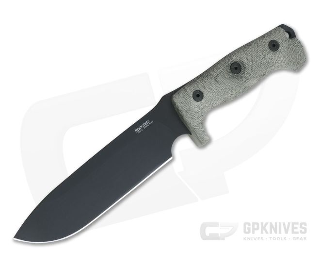LionSteel M7 Solid Green Canvas Micarta Black Sleipner Full Tang Fixed Blade M7B-CVG - LS-M7B-CVG