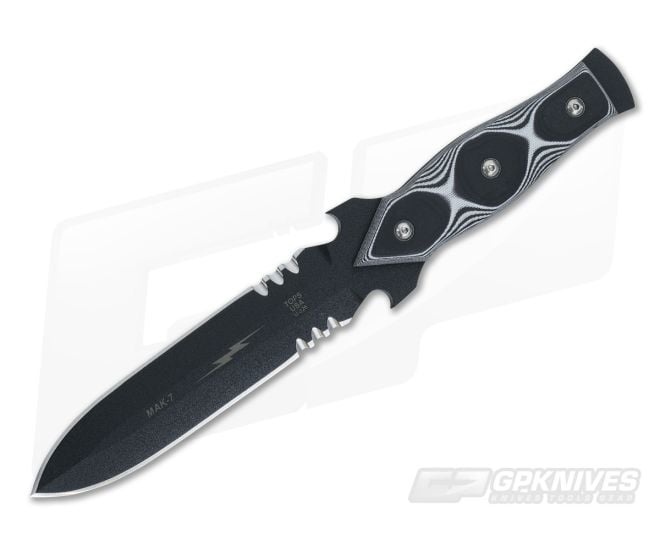 TOPS MAK 7 White/Black G10 Double Edged Dagger - TP-MAK07W