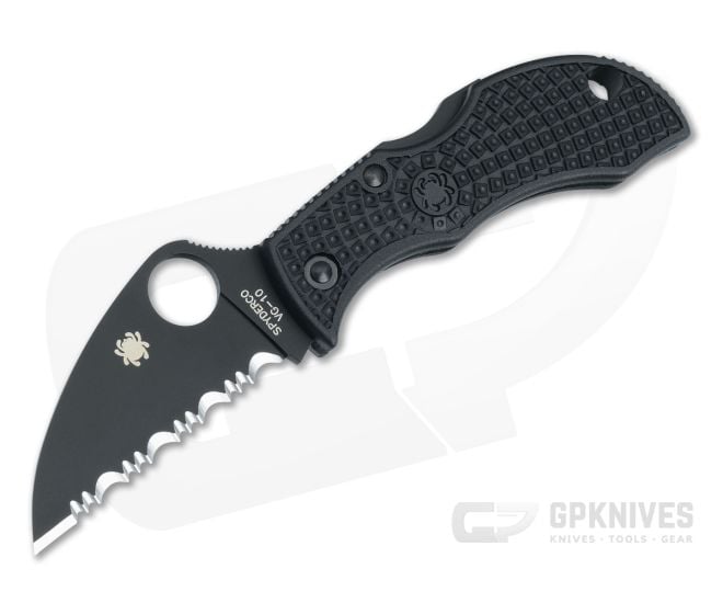 Spyderco Manbug Wharncliffe Lightweight Black Fully Serrated - SP-MBKWSBK