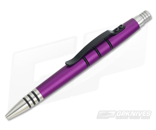Tuff-Writer Mini Click Aluminum Ink Pen Purple SS Tip - TW-MC-AL-PUR-SS