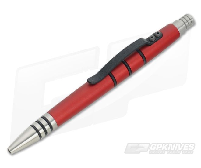 Tuff-Writer Mini Click Aluminum Ink Pen Red SS Tip - TW-MC-AL-RED-SS