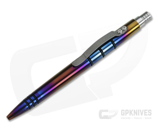 Tuff-Writer Mini Click Titanium Ink Pen Flame Anodized - TW-MC-TI-FL