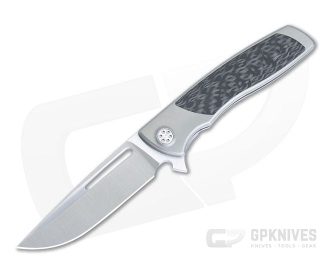 Sharp By Design Mini Evo Flipper Titanium Carbon Fiber Inlay Satin M390 Drop Point ME-01 - SBD-ME-01