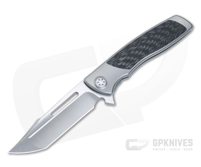 Sharp By Design Mini Evo Flipper Titanium Carbon Fiber Inlay Satin M390 Harpoon ME-02 - SBD-ME-02