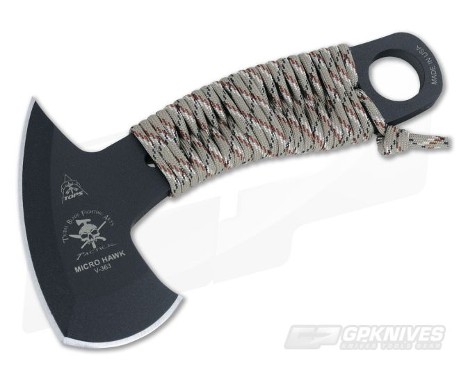 TOPS Knives Micro Hawk Cord Wrapped Fixed Owens Design Axe - TP-MHAWK-01
