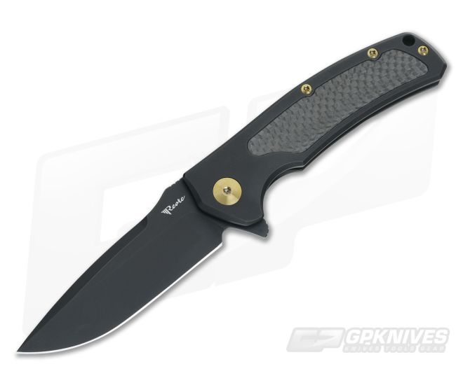 Reate Knives Mini Horizon-D Black PVD Carbon Fiber M390 Frame Lock Flipper - RK-MHD-07