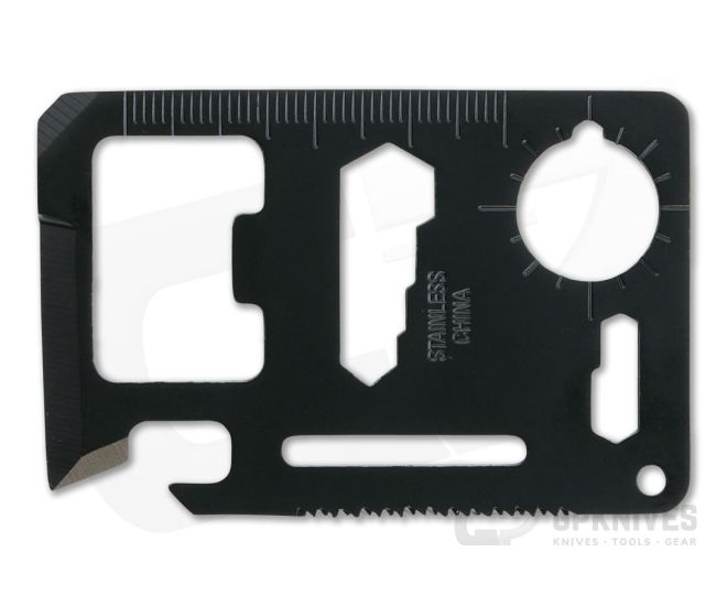 Black Stainless Steel Survival Card Multi-Tool MI118B - AC-MI118B