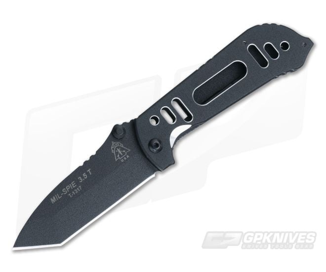 TOPS Knives MIL-SPIE 3.5 Folder Tanto Point All Black - TP-MIL35T-04