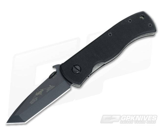 Emerson Mini CQC-7 Waved Black Plain Tanto Standoffs - EM-MINI-C7BW-BT-ST