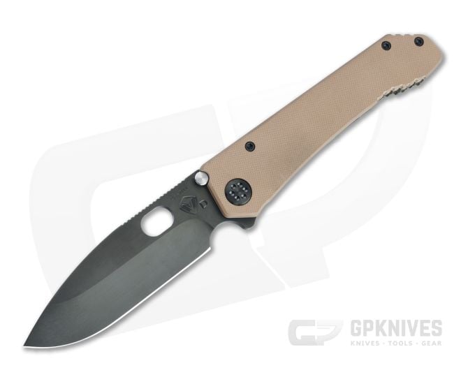 Medford 187 DP Drop Point Black PVD D2 Tan G10 Titanium Frame Lock Folder MKT073 - MKT-MKT073