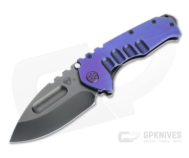Medford Praetorian Ti Drop Point PVD 3V Two-Tone Faced Violet Titanium Folder MKT081 - MKT-MKT081