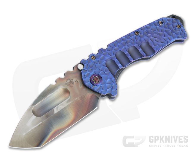 Medford Praetorian Ti Tanto Vulcan 3V Faced Blue Peaks and Valleys Titanium Folder MKT082 - MKT-MKT082