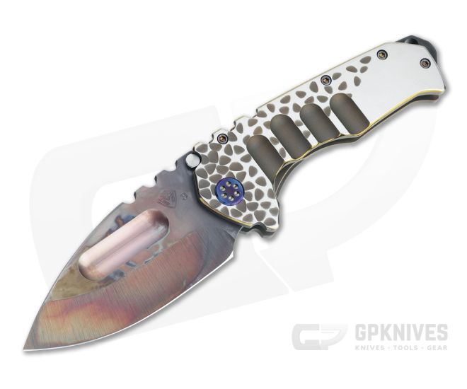 Medford Praetorian Ti Drop Point Vulcan 3V Faced Bronze Falling Leaves Titanium Folder MKT083 - MKT-MKT083