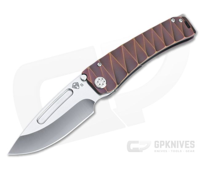 Medford Knives Marauder Drop Point Satin S35VN Faced Violet Lightning Titanium Folder MKT084 - MKT-MKT084