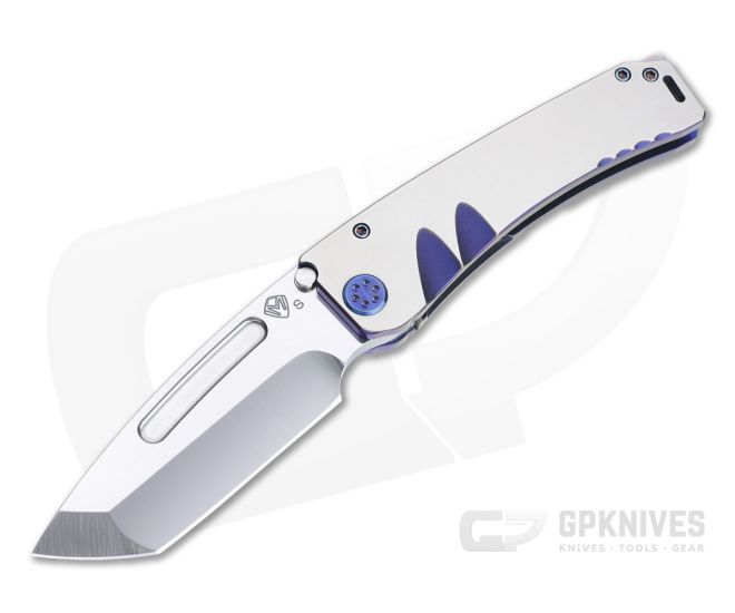 Medford Knives Marauder Tanto Tumbled S35VN Silver Faced Two-Tone Titanium Folder MKT086 - MKT-MKT086