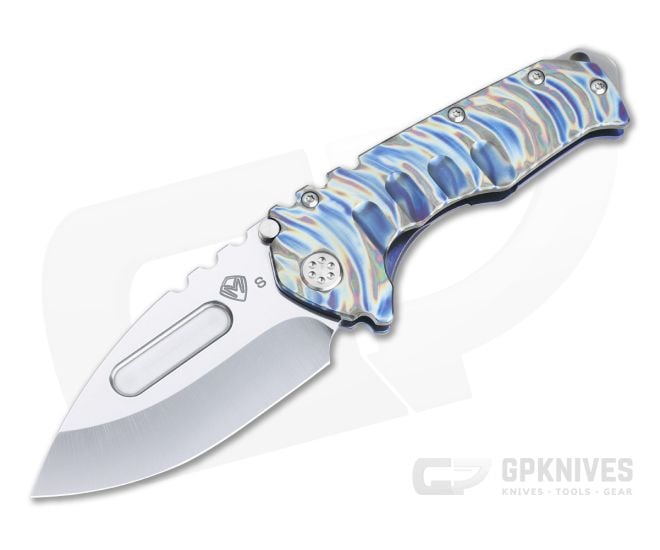 Medford Praetorian T Drop Point Tumbled S35VN Faced "Tsunami" Flamed Titanium Folder MKT089 - MKT-MKT089