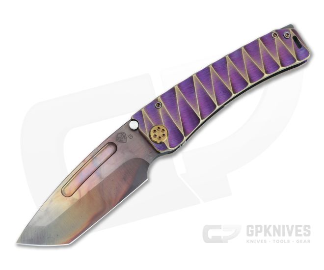 Medford Knives Marauder Tanto Vulcan S35VN Violet Bronze Lightning Milled Titanium Folder MKT095 - MKT-MKT095