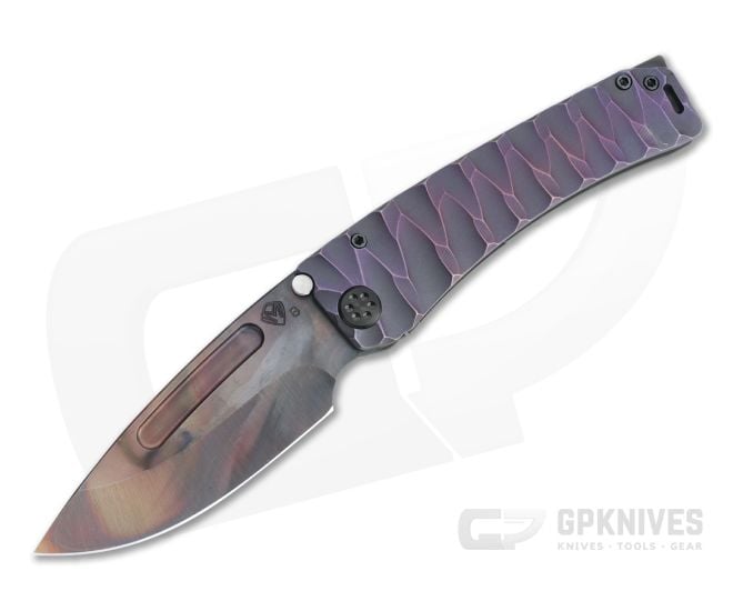 Medford Knives Marauder DP Vulcan S35VN Brushed Violet Twisted Predator Titanium Folder MKT097 - MKT-MKT097
