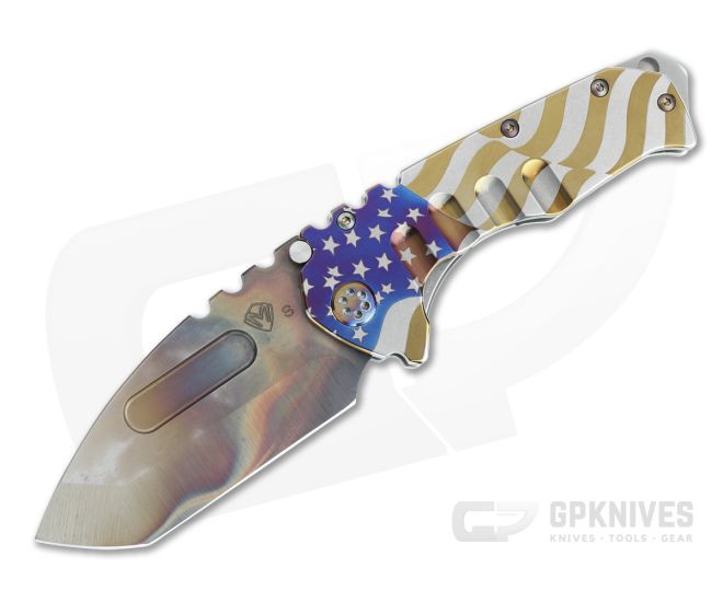 Medford Praetorian T Tanto Vulcan S35VN Tumbled American Flag Titanium Folder MKT099 - MKT-MKT099