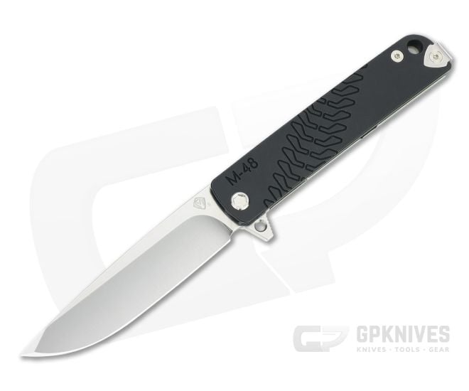 Medford M-48 Tumbled S35VN Black Aluminum Titanium Frame Lock Flipper MKT103 - MKT-MKT103