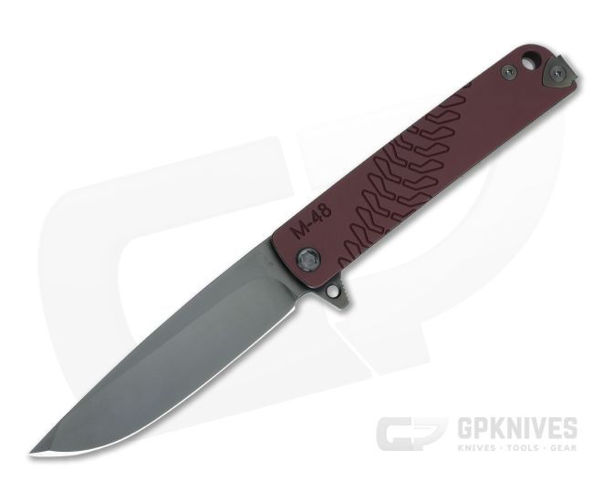 Medford M-48 Black PVD S35VN Red Aluminum Titanium Frame Lock Flipper MKT108 - MKT-MKT108