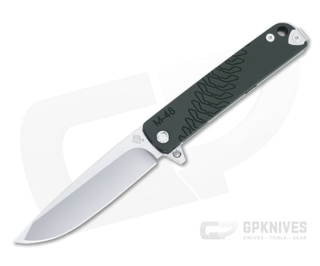 Medford M-48 Tumbled S35VN Green Aluminum Titanium Frame Lock Flipper MKT109 - MKT-MKT109