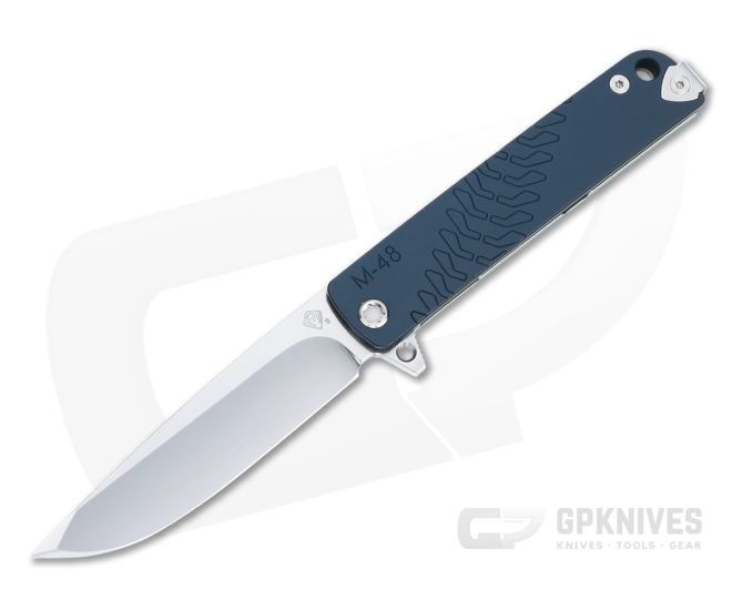 Medford M-48 Tumbled S35VN Blue Aluminum Titanium Frame Lock Flipper MKT111 - MKT-MKT111