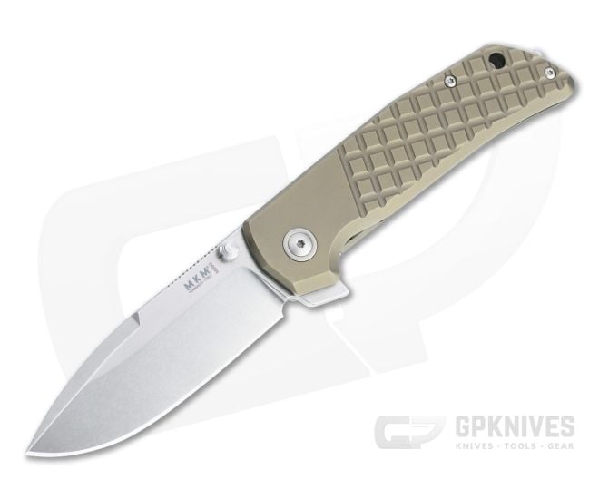 MKM Mikita x Terzuola Maximo Stonewashed M390 Bronze Titanium Frame Lock Flipper MM-TBR - MKM-MM-TBR