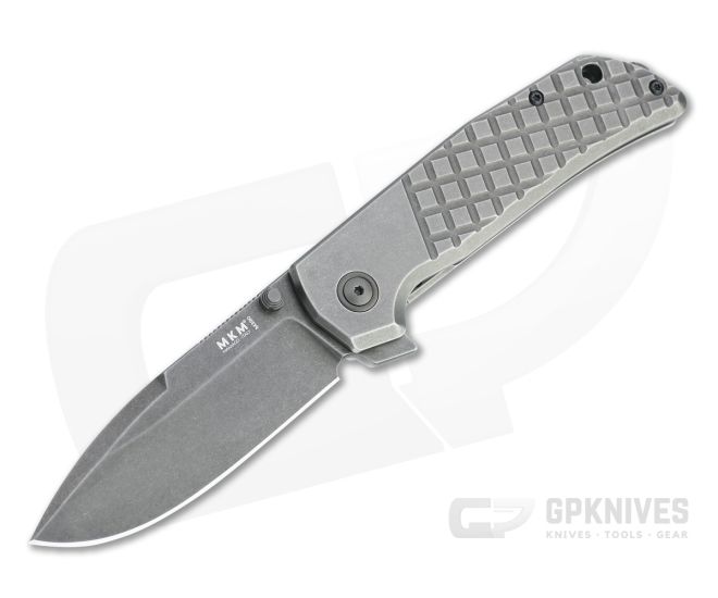 MKM Mikita x Terzuola Maximo Dark Stonewashed M390 Titanium Frame Lock Flipper MM-TDSW - MKM-MM-TDSW