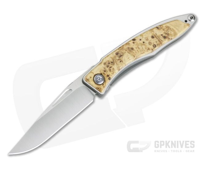 Chris Reeve Mnandi Box Elder Wood Gentleman's Titanium Frame Lock Folder 002 - CRK-MNA-1008-002