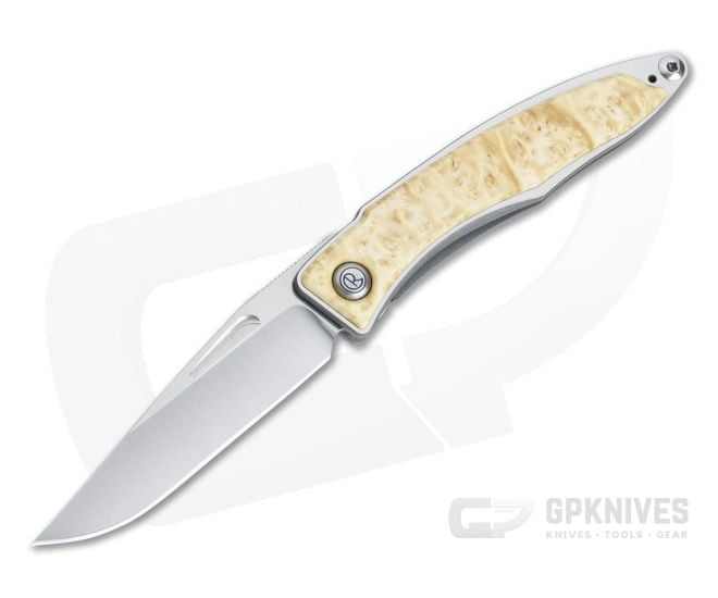 Chris Reeve Mnandi Box Elder Wood Gentleman's Titanium Frame Lock Folder 007 - CRK-MNA-1008-007