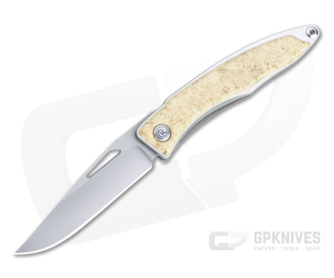 Chris Reeve Mnandi S45VN Box Elder Wood Inlaid Titanium Dress Carry Folder 011 - CRK-MNA-1008-011