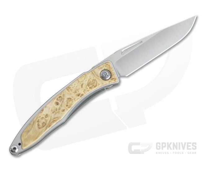 Chris Reeve Mnandi Left Handed Box Elder Wood Gentleman's Titanium Frame Lock Folder 001 - CRK-MNA-1009-001