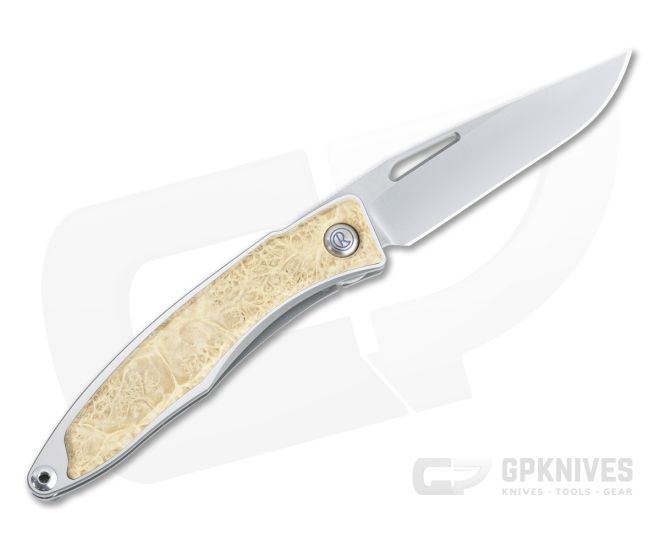 Chris Reeve Mnandi Left Handed S45VN Box Elder Wood Inlaid Titanium Dress Carry Folder 002 - CRK-MNA-1009-002