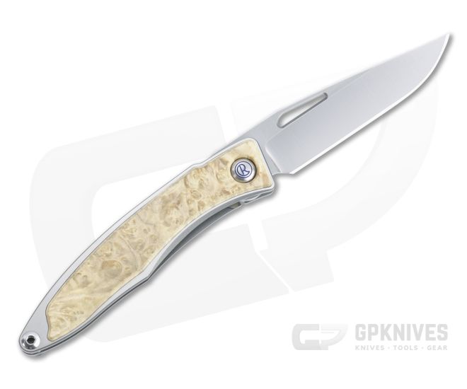 Chris Reeve Mnandi Left Handed S45VN Box Elder Wood Inlaid Titanium Dress Carry Folder 003 - CRK-MNA-1009-003