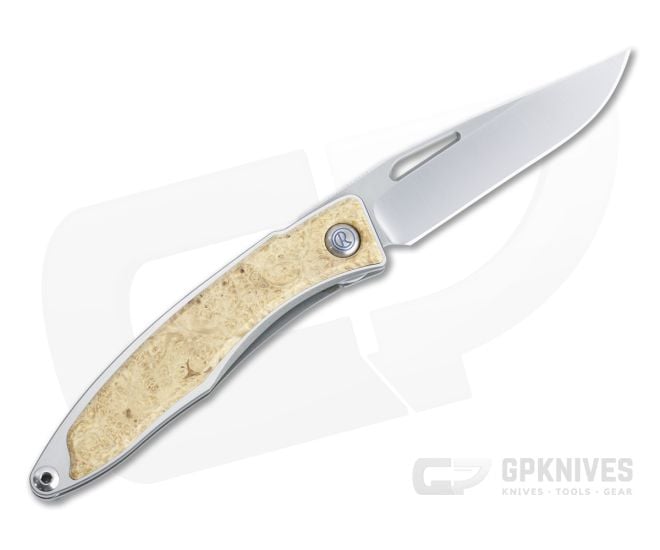 Chris Reeve Mnandi Left Handed S45VN Box Elder Wood Inlaid Titanium Dress Carry Folder 004 - CRK-MNA-1009-004