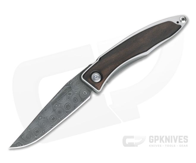 Chris Reeve Mnandi Raindrop Damascus Macassar Ebony Gentleman's Titanium Frame Lock Folder MNA-1022-001 - CRK-MNA-1022-001