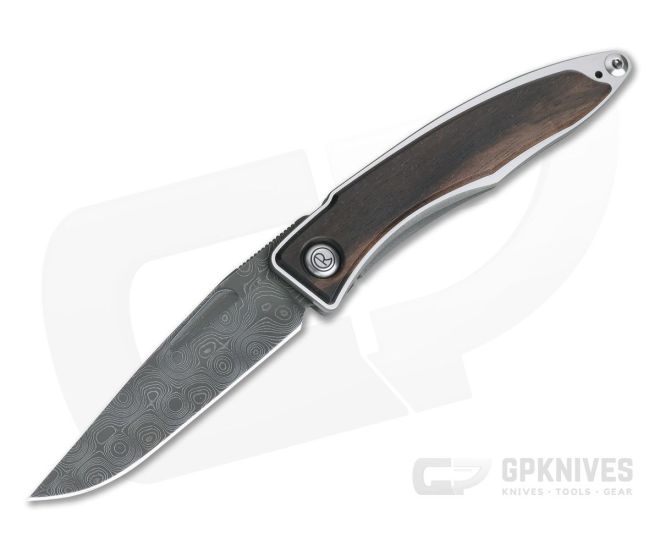 Chris Reeve Mnandi Raindrop Damascus Macassar Ebony Gentleman's Titanium Frame Lock Folder MNA-1022 - CRK-MNA-1022