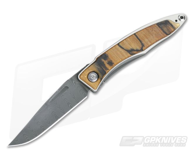 Chris Reeve Mnandi Spalted Beech with Ladder Damascus - CRK-MNA-1028