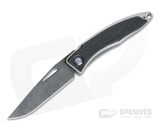 Chris Reeve Mnandi Bog Oak Boomerang Damascus Frame Lock Folder MNA-1116 - CRK-MNA-1116