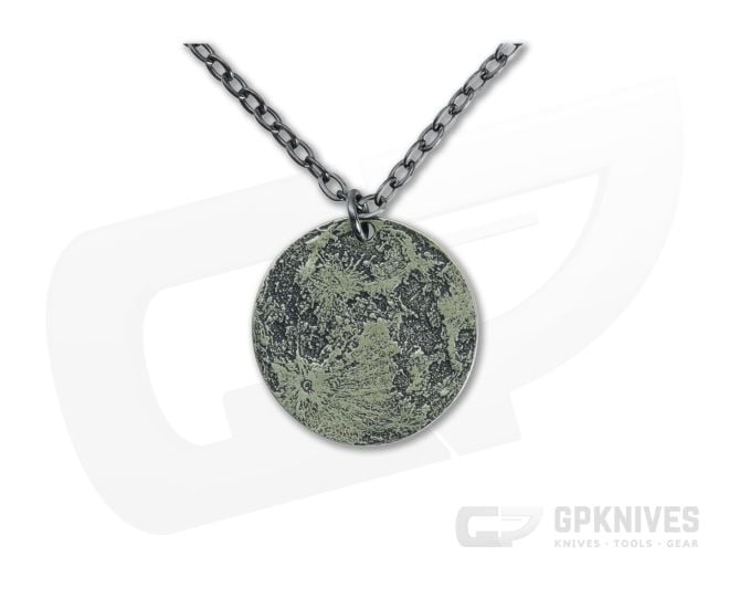 Shire Post Mint Harvest Moon 1" Brass Pendant Chain Necklace - SPM-MOON-1-BR-P