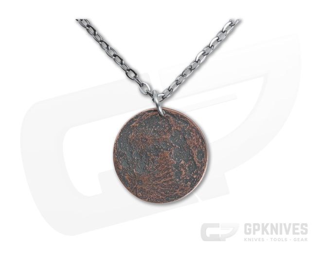 Shire Post Mint Blood Moon 1" Copper Pendant Chain Necklace - SPM-MOON-1-CO-P