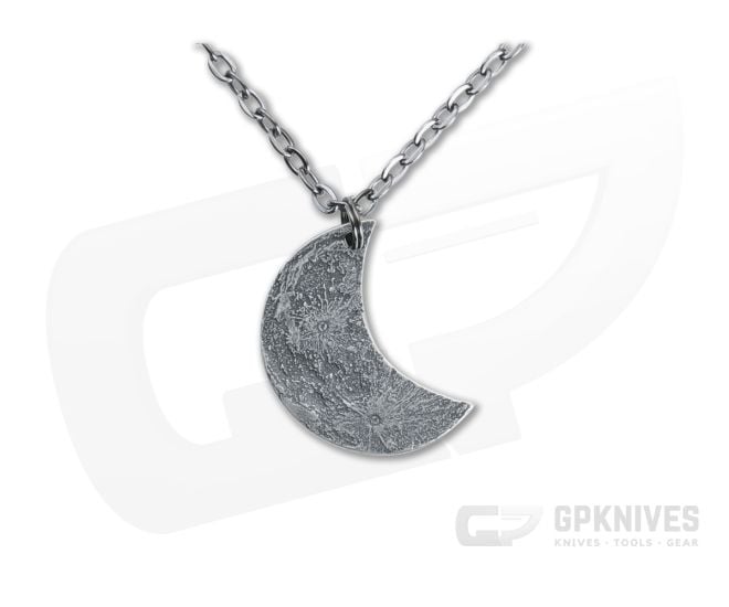 Shire Post Mint Crescent Moon Silver Necklace - SPM-MOON-1-SV-CR-P