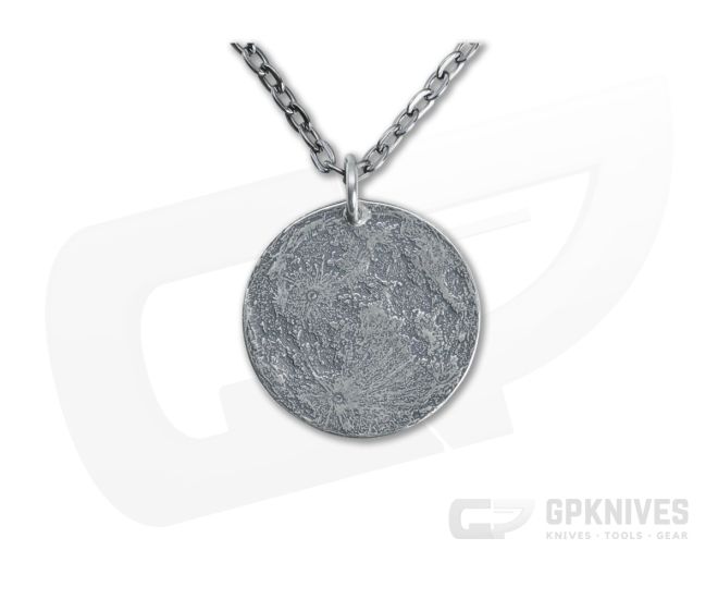 Shire Post Mint Full Moon 1" Silver Pendant Chain Necklace - SPM-MOON-1-SV-P