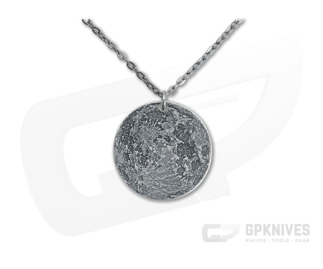 Shire Post Mint Super Moon 1.5" Fine Silver Pendant Chain Necklace - SPM-MOON-2-SV-P