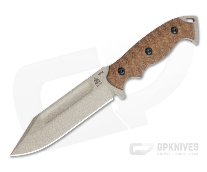 TOPS M-PAT Coyote Tan 1095 Canvas Micarta Tactical Fixed Blade MPAT-01 - TP-MPAT-01