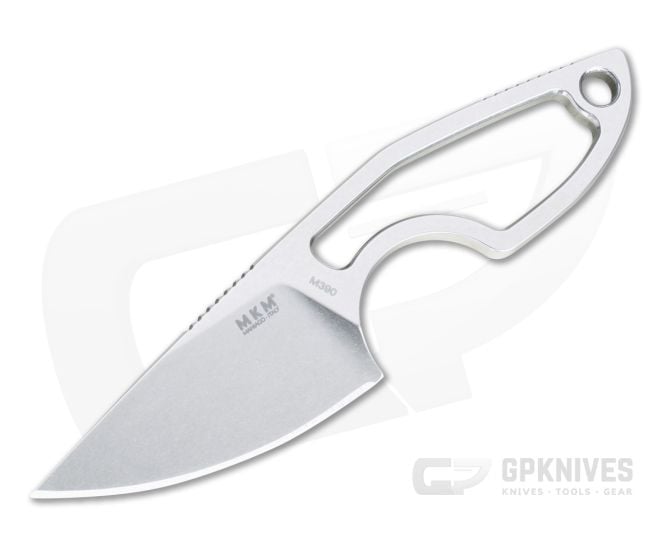 MKM Mikita Mikro 1 Vox Drop Point Stonewashed M390 Skeletonized Neck Knife MR01-N - MKM-MR01-N